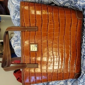 Dooney and Bourke Charleston Lizard tote in Cognac